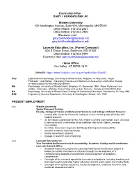 Curriculum Vitae GARY J BURKHOLDER JR. Walden