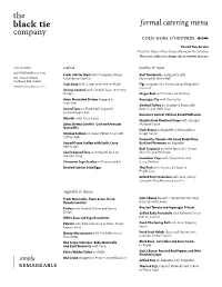 Formal Catering Menu