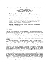 Handling Word Formation in Comparative Linguistics