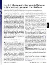 Impact of Sideways and Bottom-Up Control Factors on Bacterial Community Succession Over a Tidal Cycle