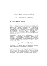 Introduction to Spectral Graph Theory