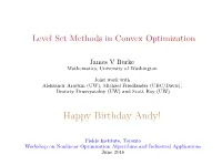 Level Set Methods in Convex Optimization