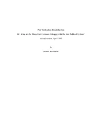 Post-Unification Dissatisfaction
