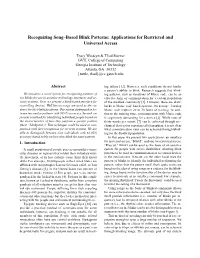 Recognizing Song–Based Blink Patterns: Applications for Restricted and Universal Access