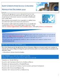 Saint Christopher Social Concerns Newsletter December 2020