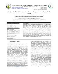 Study on the Infestation of Infestation of Various Borers in Sugarcane from District Dadu Sindh Cane from District Dadu