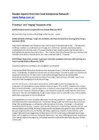 Tinnitus" and “Ringing” Keywords Only)