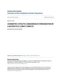 Asymmetric Catalytic Homogeneous Hydrogenation by a Macrocyclic Cobalt Complex
