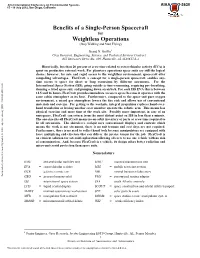 Benefits of a Single-Person Spacecraft for Weightless Operations (Stop Walking and Start Flying)