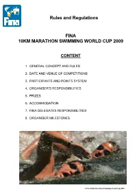 FINA 10Km MSWC Rules and Regulations 2009