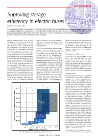 Improving Storage Efficiency in Electric Buses by Mike Rycroft, Features Editor