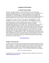 Language Information LANGUAGE LINE