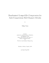 Randomized Lempel-Ziv Compression for Anti-Compression Side-Channel Attacks