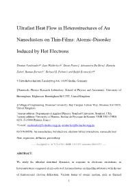 Ultrafast Heat Flow in Heterostructures of Au Nanoclusters on Thin-Films