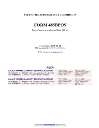 ZALICO VARIABLE ANNUITY SEPARATE ACCOUNT Form