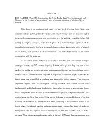 Constructing the Outer Banks: Land Use, Management, and Meaning in the Creation of an American Place
