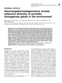 Gene-Targeted-Metagenomics Reveals Extensive Diversity of Aromatic Dioxygenase Genes in the Environment