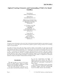 Optical Tracking Telemetry and Commanding (TT&C) for Small