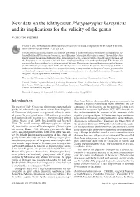 Platypterygius Hercynicus and Its Implications for the Validity of the Genus
