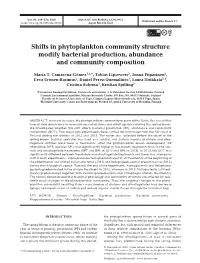 Shifts in Phytoplankton Community Structure Modify Bacterial Production, Abundance and Community Composition