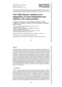 The CORA Dataset: Validation and Diagnostics of Ocean Temperature and Salinity in Situ Measurements C