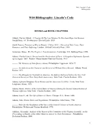 Witt Bibliography: Lincoln's Code