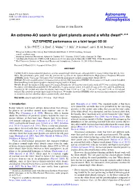 An Extreme-AO Search for Giant Planets Around a White Dwarf⋆⋆⋆