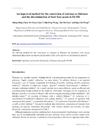 An Improved Method for the Conversion of Oxiranes to Thiiranes and the Discrimination of Their Base Peaks in EI-MS