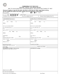 Civilian Traffic Collision Report