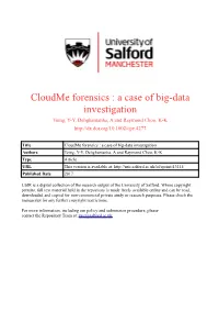 Cloudme Forensics : a Case of Big- Data Investigation