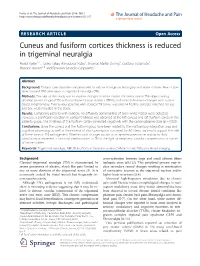 Cuneus and Fusiform Cortices Thickness Is Reduced in Trigeminal