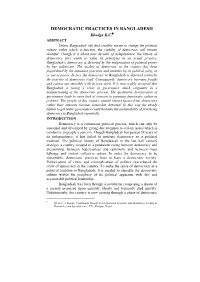 Democratic Practices in Bangladesh