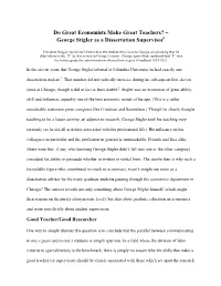 George Stigler As a Dissertation Supervisor*