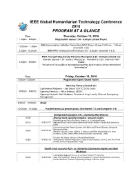 GHTC 2016 Conference Sessions Program