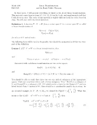 Math 4326 Fall 2018 Linear Transformations and the Rank