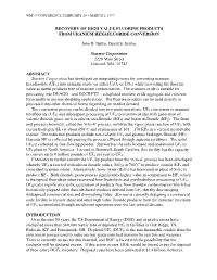 Recovery of High Value Fluorine Products from Uranium Hexafluoride Conversion