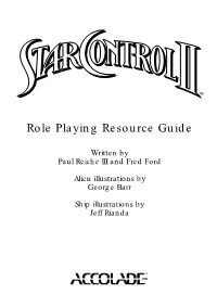 Role Playing Resource Guide