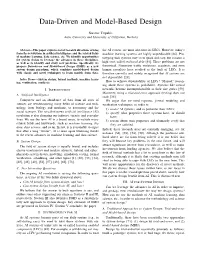 Data-Driven and Model-Based Design