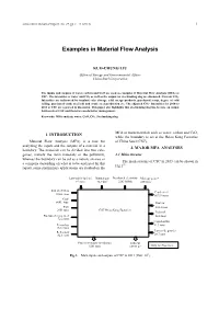 Examples in Material Flow Analysis