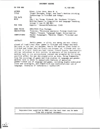 Marbles Pitching Terminology in Trinidad and Tobago. PUB DATE 92 NOTE 25P.; In: Young, Richard, Ed