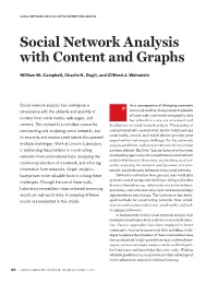 Social Network Analysis with Content and Graphs