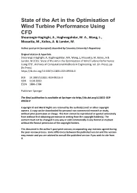State of the Art in the Optimisation of Wind Turbine Performance Using CFD Shourangiz-Haghighi, A., Haghnegahdar, M