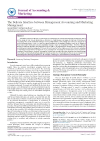 The Delicate Interface Between Management Accounting And