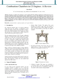 Combustion Chambers in CI Engines: a Review