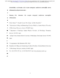 Istradefylline, an Adenosine A2a Receptor Antagonist, Ameliorates Neutrophilic Airway