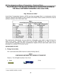 Pilot Project for Inland Water Ways Navigation System in the Reach Between Nowshera and Daud Khel