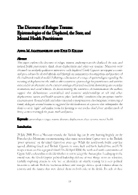 The Discourse of Refugee Trauma: Epistemologies of the Displaced, the State, and Mental Health Practitioners