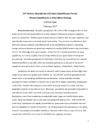 21St Century Spaceplanes and Space Expeditionary Forces: Pivotal Capability for a Third Offset Strategy a White Paper February 2017 Executive Summary