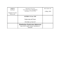 CEMP-E/ CECW-E Engineer Circular 1110-1-91