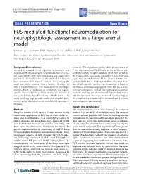 FUS-Mediated Functional Neuromodulation for Neurophysiologic Assessment in a Large Animal Model Wonhye Lee1*, Hyungmin Kim2, Stephanie D